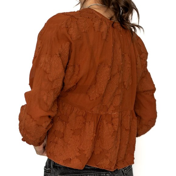 Aritzia • Wilfred • X-Small • Long Sleeve Blouse • Burnt Orange - Picture 5 of 8